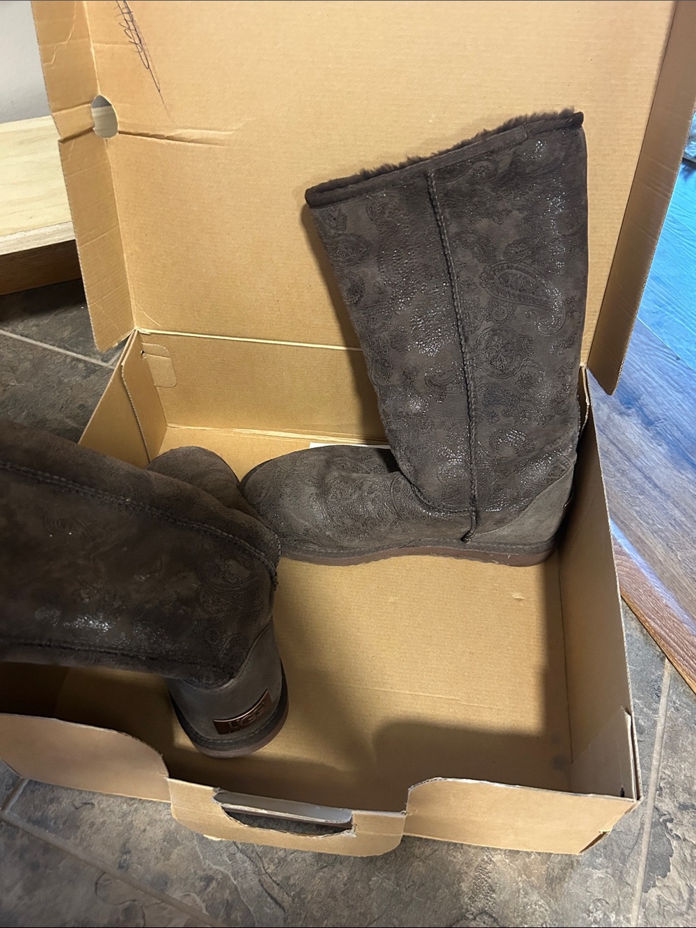 UGG Women's Mid-Calf Paisley Winter Boots in Dark Brown